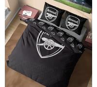Get Trend Arsenal FC Double Duvet Cover Set, Reversible Football-Themed Bedding Set with 2 Pillowcases, Ultra Soft & Durable Duvet Quilt Bedding Cover (Black Arsenal, 200x200cm)