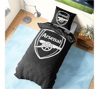 Get Trend Arsenal FC Single Duvet Cover Set, Reversible Football-Themed Bedding Set with Pillowcase, Ultra Soft & Durable Duvet Quilt Bedding Cover (Black Arsenal, Single)