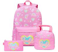 Get Trend Barbie Girls Large Backpack Set 3 Pcs, 46cm School Bag