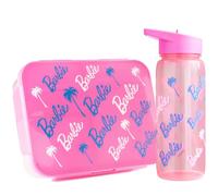 Get Trend Barbie Kids Bento Lunch Box & 640ml Water Bottle Set, BPA-Free Snack Lunch Box with Compartment Set for School, Travel and Picnic, School Supplies Girls Gifts (Pink Barbie)