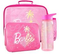 Get Trend Barbie Kids Insulated Lunch Bag Set, 3Pc Bento Lunch Box, 640ml BPA-Free Water Bottle & Food Carrier for School, Travel, Picnic, School Supplies Girls Gifts (Pink Barbie)