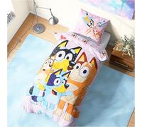 Get Trend Bluey Single Duvet Cover Set for Kids & Teens, Reversible Bedding & Pillowcase for Boys & Girls, Bedroom Accessories, Anime Gifts for Boys (Multi Bluey, Single)