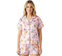 Get Trend Bluey Women’s Pyjamas Sets, Button-Down Shirt & Pj Shorts, Two Piece Nightwear Ladies Pyjamas, Soft & Breathable Loungewear (L, Multi Bluey)