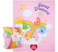 Get Trend Care Bears Fleece Blanket 130x150cm, Soft Cosy Throw Blanket | Decorative Throw for Beds Sofas Couch, Warm Lightweight Bedding Accessories for Naps & Travel, OEKO-TEX Certified Girls Gifts