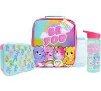 Get Trend Care Bears Water Bottle Lunch Bag & Lunch Box for Kids 3 Pcs Set School Supplies Snack Box BPA Free Leakproof for Travel Picnic Holiday (Multi Care Bears)