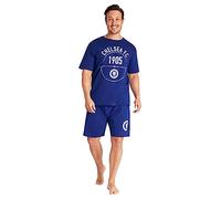 Get Trend Chelsea F.C. Mens Pyjamas Set Short PJs Soft Breathable Nightwear Sleepwear Summer Lounge Set Football Mens Gifts (2XL, Blue Chelsea)