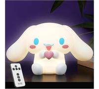 Get Trend Cinnamoroll 3D Silicone Light, USB-Powered Rechargeable Squishy LED Lamp, Remote Controlled 3 Light Modes Lamp for Bedroom, Gifts for Her (Cinnamoroll)