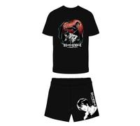 Get Trend Death Note Men’s Pyjamas Sets, Short Cotton Pj Bottoms & Crew Neck T-shirt, Soft Breathable Nightwear, Anime Manga Gifts (L, Black Death Note)