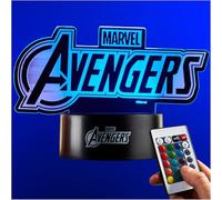 Get Trend Disney Avengers LED Night Light, Bedside Table Desk Lamp with Adjustable Brightness, USB & Battery-Powered Lamp with 16 Colours 4 Modes (Multi Avengers)