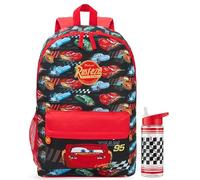 Get Trend Disney Cars Lightning McQueen Boys Backpack Set, 2 Pcs Kids Padded Straps School Bag with 500ml BPA-Free Water Bottle, Travel Sports Book Bag Large Rucksack, School Supplies (Multi Cars)