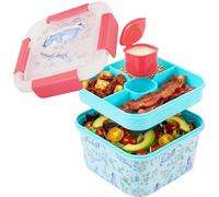 Get Trend Disney Eeyore Salad Bento Box, 2L Leakproof Lunch Box with Compartments Topping Tray & Dressing Pot, On the Go Salad Bowl, BPA-Free Meal Prep Food Storage Container with Lid (Multi Eeyore)