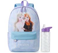 Get Trend Disney Frozen Girls Backpack Set, 2 Pcs Lightweight School Bag with 500ml BPA-Free Water Bottle, Sports Travel Book Bag, Kids Large Rucksack, School Supplies Girls Gifts (Multi Frozen)