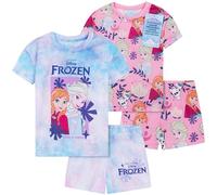 Get Trend Disney Frozen PJs for Girls Pack of 2 Short Sleeve Pyjamas Set for Kids Elsa Lounge Sets Nightwear Soft Comfy Sleepwear Gifts for Girls (2-3 Years, Blue/Pink Frozen)