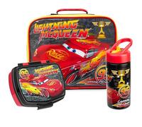 Get Trend Disney Lightning McQueen Insulated Lunch Bag Set for Boys, 3 Pcs Kids BPA Free Bento Lunch Box 420ml Water Bottle with Straw & Food Bag, School Picnic Supplies (Multi Lightning McQueen)