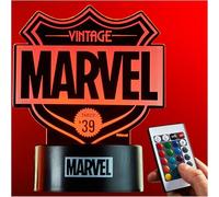 Get Trend Disney Marvel LED Night Light, Bedside Table Lamp with Adjustable Brightness, USB Battery-Powered Lamp with 16 Colours 4 Modes, Bedroom Décor (Multi Marvel)