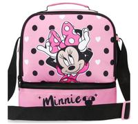 Get Trend Disney Minnie Mouse Kids Insulated Lunch Bag, Dual Compartments Cooler Bag for Lunch Box & Snacks, Food Carrier for School, Sports, Travel, Picnics, Gifts for Girls (Black/Pink Minnie)