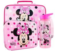 Get Trend Disney Minnie Mouse Kids Insulated Lunch Bag Set, 3Pc Bento Lunch Box, 640ml BPA-Free Water Bottle & Food Carrier for School, Travel, Picnic, School Supplies Girls Gifts (Pink Minnie)