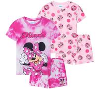 Get Trend Disney Minnie Mouse PJs for Girls Pack of 2 Short Sleeve Pyjamas Set for Kids Lounge Sets Nightwear Soft Comfy Sleepwear Gifts for Girls (2-3 Years, Fuchsia Minnie)