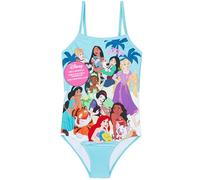 Get Trend Disney Princess Girls Swimming Costume One Piece Stretchy Swimsuit Moana Cinderella Comfy Straps Swimwear for Beach Pool Swim Holiday Essentials (2-3 Years, Blue Princess)