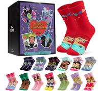 Get Trend Disney Princess & Villains Socks Advent Calendar 2025 Teens Girls Women Size 3-8, 24 Pairs of Breathable Socks, Christmas Gifts for Her (Multi Princess/Villains)