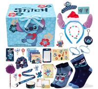 Get Trend Disney Stitch Advent Calendar 2025 Girls Teens Gift Box with Accessories Socks Stationery Jewellery Christmas Countdown for Kids Women Fans (Blue Stitch)