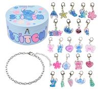 Get Trend Disney Stitch Advent Calendar 2025 Girls Teens, Jewellery Christmas Countdown Calendar, with Silver Bracelet & Charms, Xmas Festive Gifts (Blue Stitch)