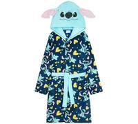 Get Trend Disney Stitch Dressing Gown for Girls & Teens, Fleece Changing Robe, Cute Hood with 3D Ears, Cosy Gifts for Girls (13-14 Years, Navy/Blue Stitch)