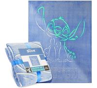 Get Trend Disney Stitch Glow in the Dark Blanket 130x150cm, Fleece Throw Blanket for Sofa & Bed, Warm Cosy & All Season, Soft & Lightweight Throw (Purple Stitch)