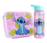 Get Trend Disney Stitch Kids Bento Lunch Box and 640ml Water Bottle Set, BPA-Free Snack Lunch Box with Compartment Set for School, Travel & Picnics, School Supplies Gifts for Girls (Pink Stitch)