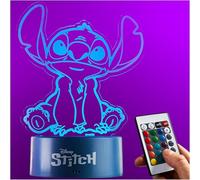 Get Trend Disney Stitch LED Night Light, Bedside Table Desk Lamp with Adjustable Brightness, USB Battery-Powered Lamp 16 Colours 4 Modes, Bedroom Décor (Multi Stitch)
