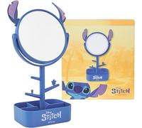 Get Trend Disney Stitch Mirror with Jewellery Stand for Girls & Teens, Cute Dressing Table Mirror with Trinket Tray, Bedroom Decor, Gifts for Girls (Blue Stitch)