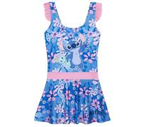 Get Trend Disney Stitch One Piece Girls Swimming Costume Swim Dress Stretchy Swimsuit Comfortable Teenagers Swimwear for Beach Pool Holiday Essentials (11-12 Years, Blue Stitch)