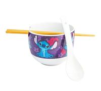 Get Trend Disney Stitch Ramen Bowl Set 20oz/600ml, Japanese Rice Noodles Bowl with Ceramic Spoon & Bamboo Chopsticks, Microwave Safe, Gifts for Adults (Multi Stitch)