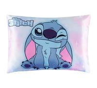 Get Trend Disney Stitch Satin Pillowcase 48x66 cm, Ultra Soft Pillow Case for Hair & Skin, Standard Size with Smooth Zipped Closure, Machine Washable (Multi Stitch)