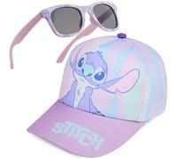 Get Trend Disney Stitch Sunglasses Baseball Cap Set for Girls Breathable Adjustable Summer Sun Hat and UV400 Kids Sunglasses Summer Kids Travel Essentials (Lilac Disney Stitch)