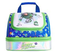 Get Trend Disney Toy Story Kids Insulated Lunch Bag with Dual Compartments | Cooler Bag for Lunch Box & Snacks, Food Carrier for School, Sports, Picnics & Travel, Boys Gifts (Green Buzz)