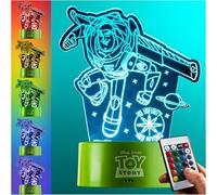 Get Trend Disney Toy Story LED Night Light, Bedside Table Desk Lamp with Adjustable Brightness, USB & Battery-Powered Lamp with 16 Colours 4 Modes (Multi Toy Story)
