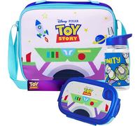 Get Trend Disney Toy Story Water Bottle Lunch Bag and Lunch Box Kids Set 3 Pcs School Supplies Buzz Lightyear Snack Box BPA Free Leakproof Travel (Blue Toy Story)