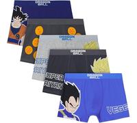 Get Trend Dragon Ball Super Boys Boxer Shorts 7-15 Yrs, 5 Pack Soft & Stretchy Underwear, Elasticated & Breathable Anime Boys Pants (11-12 Years, Multi Dragon Ball)