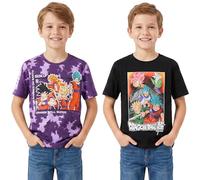 Get Trend Dragon Ball Super Boys T-Shirts 7-14 Yrs, 2 Pack Crew Neck Short Sleeve Tee Tops, Soft Casual Anime Clothes, Manga Gifts (11-12 Years, Black/Multi Dragon Ball Z, 2 Pck)
