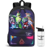Get Trend Five Nights at Freddy’s Boys Backpack Set, 2 Pcs Lightweight School Bag with BPA-Free 500ml Water Bottle, Travel Sports Large Kids Rucksack, School Supplies, FNAF Gamer Gifts (Multi FNAF)