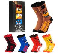 Get Trend Five Nights at Freddy’s Calf Socks for Teens & Adults, 5 Pairs | Soft Knitted Casual Dailywear Graphic Novelty Socks, Stretch Fit and Breathable Cotton Rich Socks, Gamer Gifts