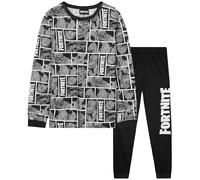 Get Trend Fortnite Boys Pyjamas Set, Long PJs for Kids & Teenagers, Cosy Loungewear Soft Nightwear, Gamer Gifts for Boys (13-14 Years, Grey Fortnite)