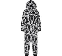 Get Trend Fortnite Onesie for Boys Teens 7-16 Years, Hooded Fleece Jumpsuit Pyjamas, Cosy PJs Loungewear, Gamer Gifts for Boys (7-8 Years, Black/White)