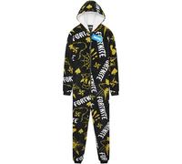Get Trend Fortnite Onesie for Boys Teens 7-16 Years, Hooded Fleece Jumpsuit Pyjamas, Cosy PJs Loungewear, Gamer Gifts for Boys (7-8 Years, Black/Yellow Fortnite)