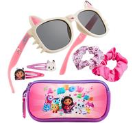 Get Trend Gabby’s Dollhouse Sunglasses Hair Accessories Set Girls Clips Scrunchie Carry Case 100% UV Protection Sunglasses for Travel Holidays Girls Gifts (Pink Gabby’s Dollhouse)