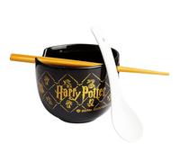 Get Trend Harry Potter Ramen Bowl Set 20oz/600ml, Japanese Rice Noodles Bowl with Ceramic Spoon & Bamboo Chopsticks, Microwave Safe, Gifts for Adults (Black Harry Potter)