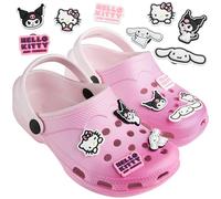 Get Trend Hello Kitty Clogs Girls Kawaii Garden Shoes Slip On Charms Cinnamoroll Kuromi Indoor Outdoor Summer Beach Pool (1 UK, Hello Kitty Ombre)