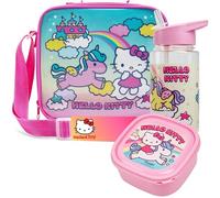 Get Trend Hello Kitty Girls Lunch Bag Set with Bento Box & Bottle | 3 Pcs Bento Lunch Box & BPA Free Water Bottle & Insulated Bag, School Supplies Gifts (Multi Hello Kitty)