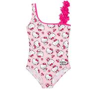 Get Trend Hello Kitty Girls Swimming Costume Stretchy Kawaii One Piece Swimsuit Comfortable Teenagers Swimwear for Beach Pool Holiday Essentials (9-10 Years, Pink Hello Kitty)